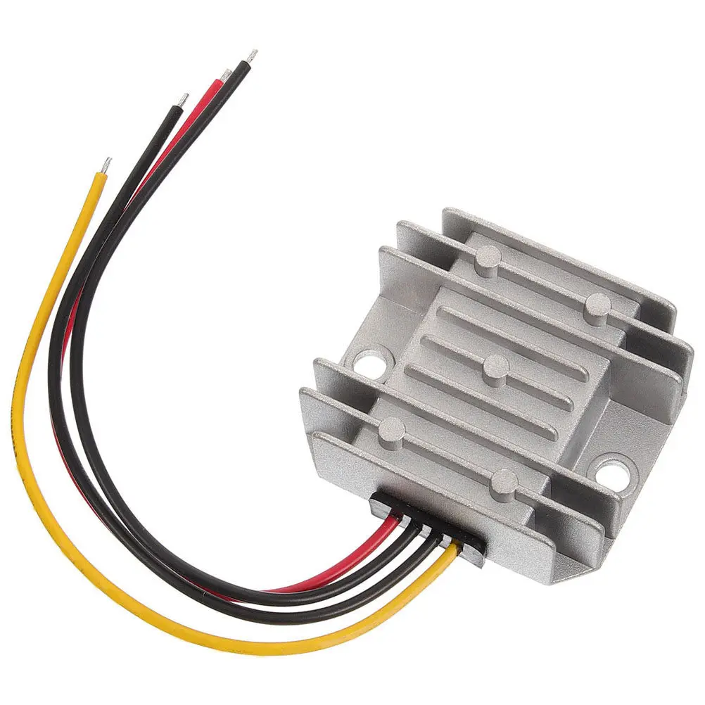 Dc 12V 24V to 5V Car Power Converter Step Down Module Aluminum Housing Overvoltage Overcurrent Short-Circuit Protection Vehicle