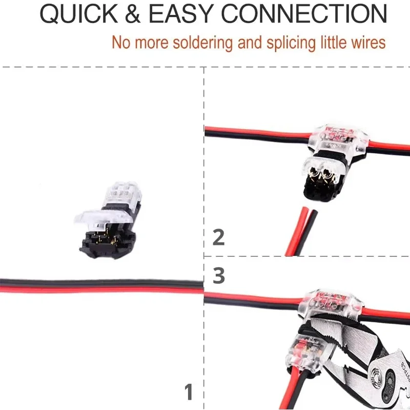 5/10Pcs 2Pin Pluggable สายไฟ Quick Splice สายไฟ CRIMP เทอร์มินัลสําหรับสายไฟสายไฟ 8-22AWG LED รถตัวเชื่อมต่อ