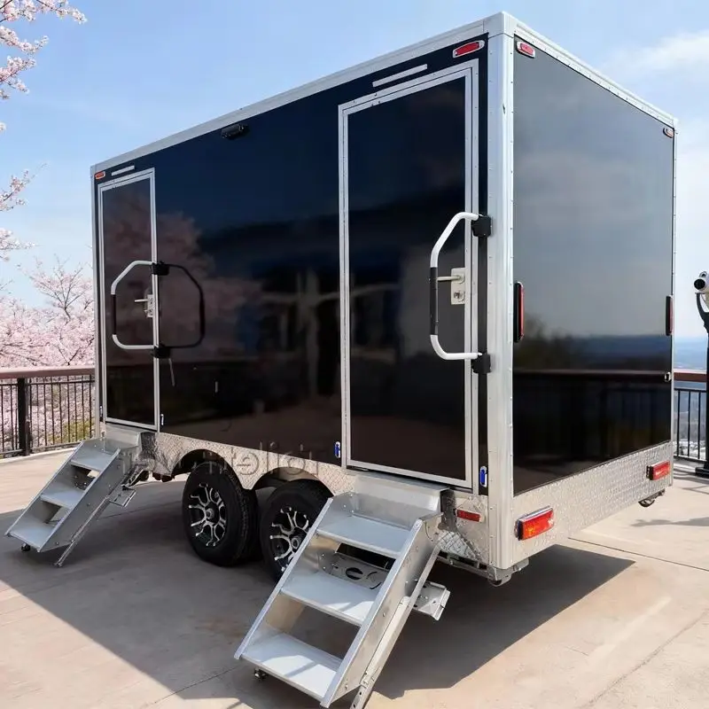 

Street Luxury Portable Restroom Trailer Ourdoor Mobile Bathroom Trailer Portable Toilet Trailer for Wedding Parties
