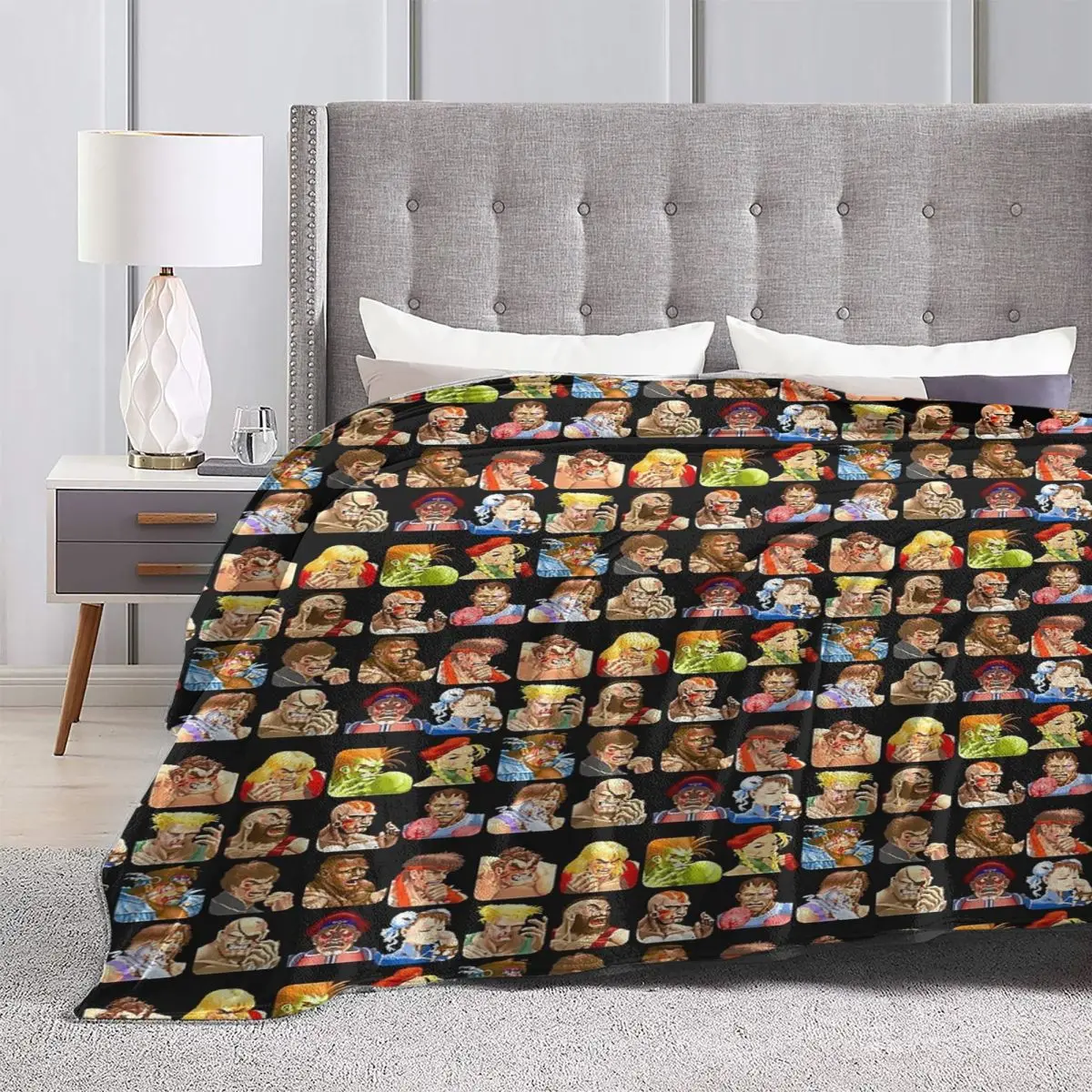 

Defeated Portraits Super Street Fighter Blankets Flannel Throw Blanket Bedspread for Bed Living room Picnic Travel Home Sofa
