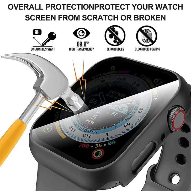 Glass+Cover For Apple Watch case 46mm 44mm 40mm 41mm 45mm 49mm 42mm Screen Protector iWatch serie Ultra 9 8 7 6 SE 5 10 42/46mm - Image 3