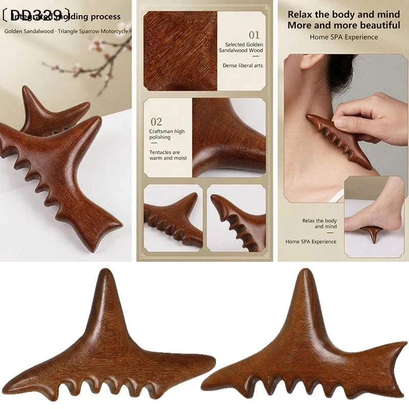 Triangular Bird Shark Shape Massage Stick Foot Gua Sha And Acupressure Tool Full-Body Meridian Trigger Point Relaxation 〔DD329〕
