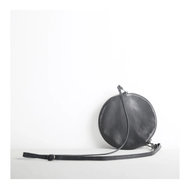 

Mini Messenger Bag Cowskin Leather High Quality Small Satchel Casual Circular Shoulder Bag Storage Cell Phone Bag