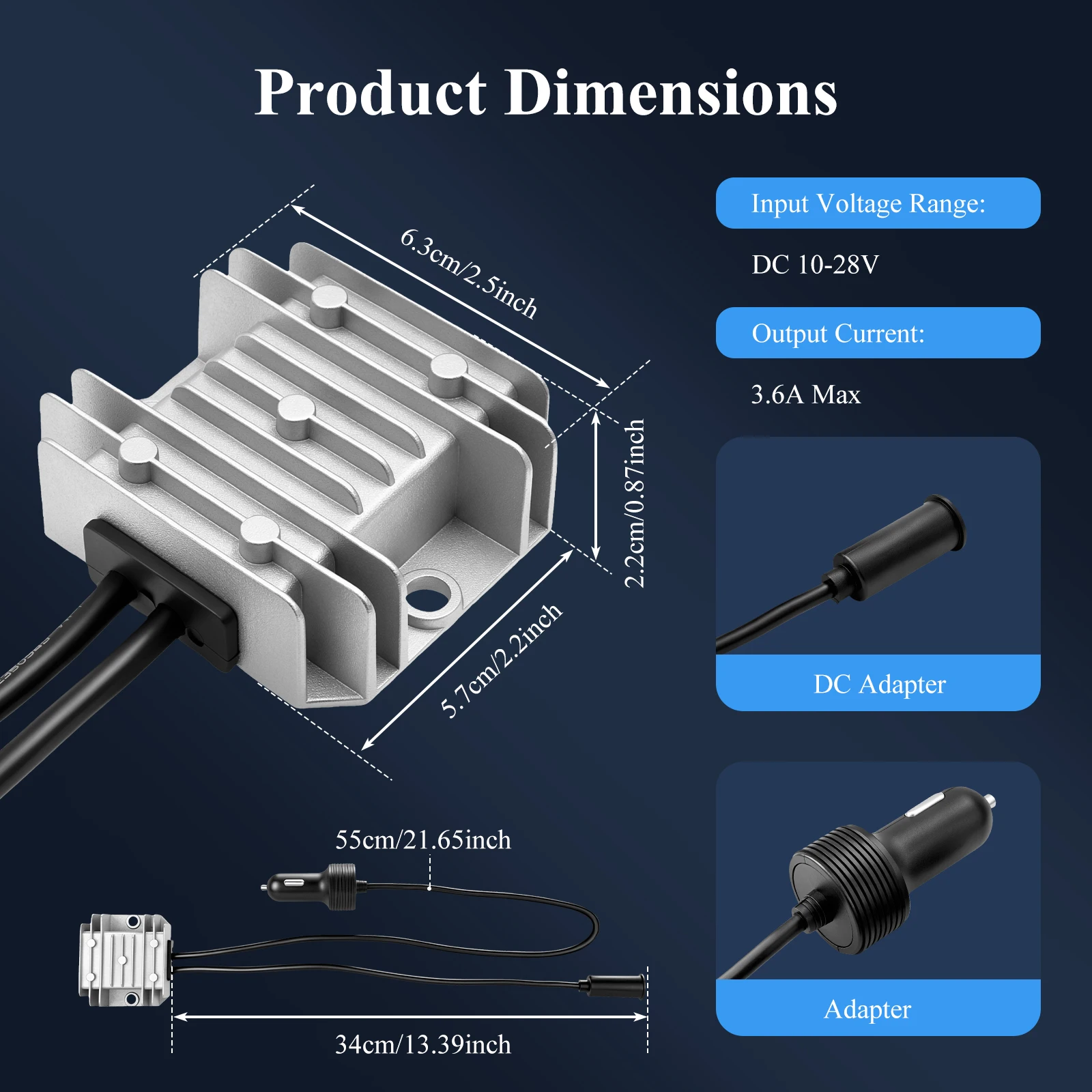 Car Cigarette Lighter Power Cable DC 10V-28V to 30V Step Up Boost Converter Adapter for Starlink Mini Dish Antenna RV Camper