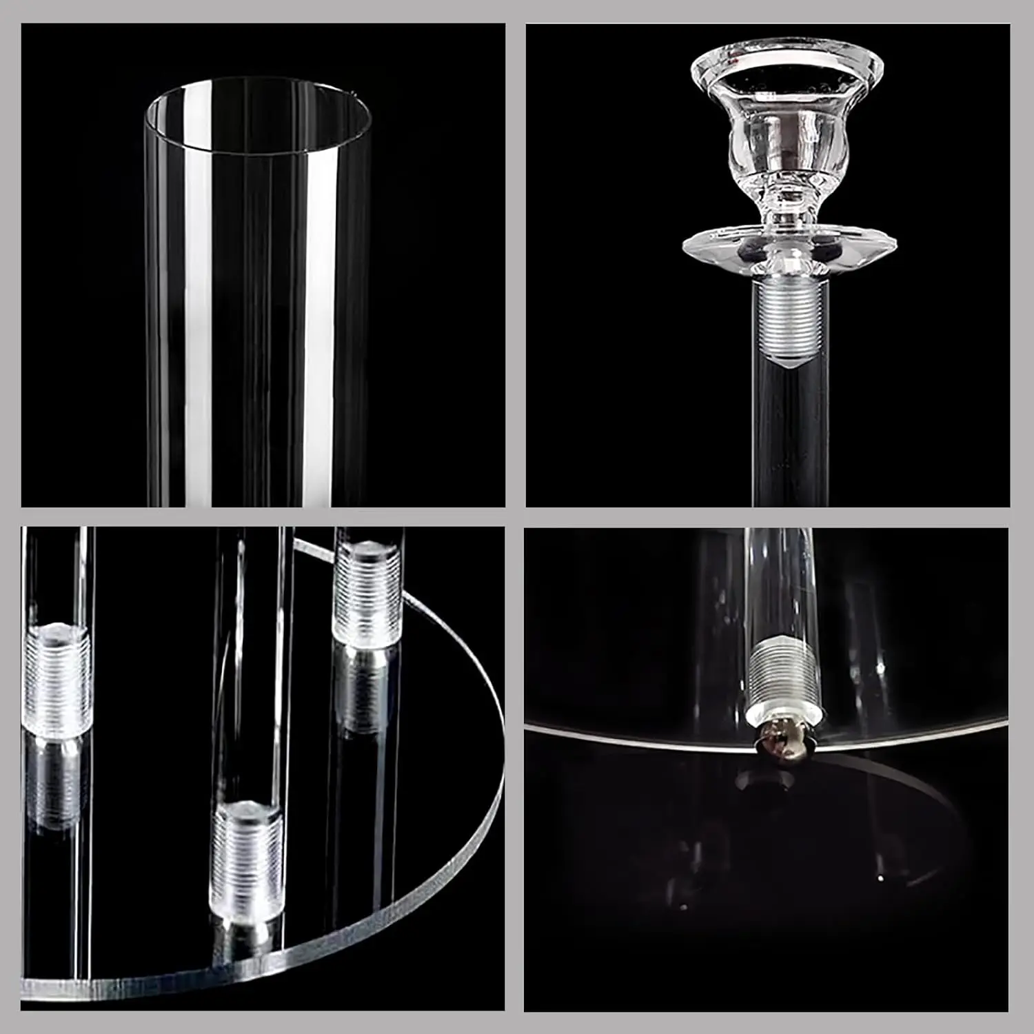 Acrylic Candlesticks Candle Holders 6 Arms Clear Candle Holder Candle Holder Candle Holder for Table Centerpieces