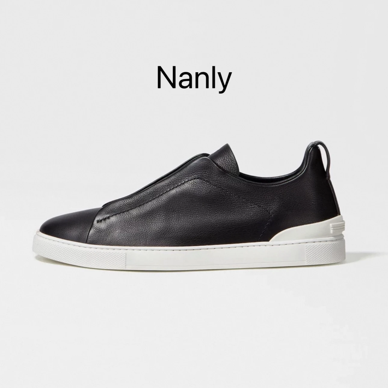 Soft Deer Skin Men's Shoes Color High End Slip-On Lazy Man's Shoes Comfortable Flat Bottom Rubber Sole round Toe