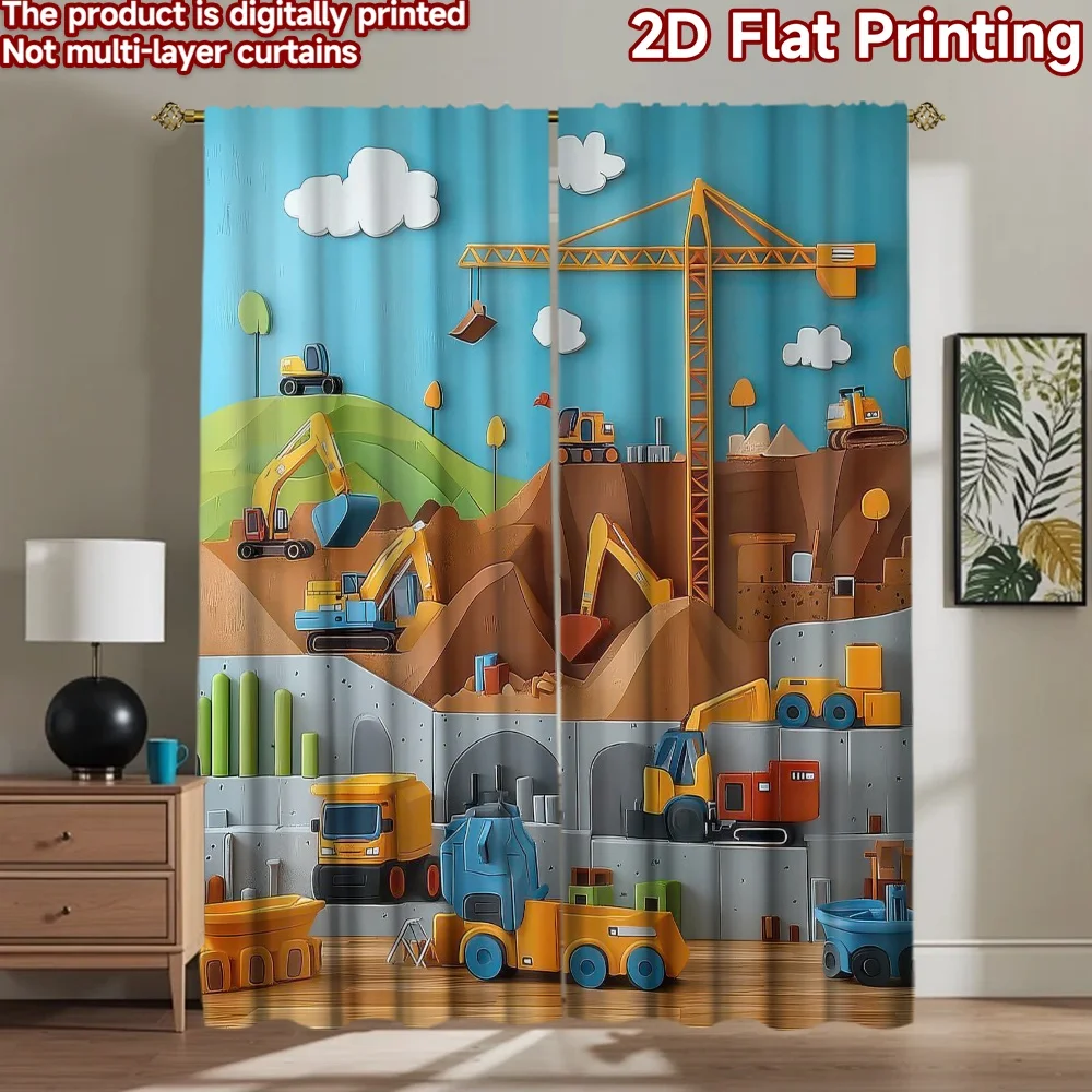 1pc 2D flat Photography Backdrop Tapestry Colorful Construction Scene 100% Polyester Vibrant Reunion Perfect for Indoor