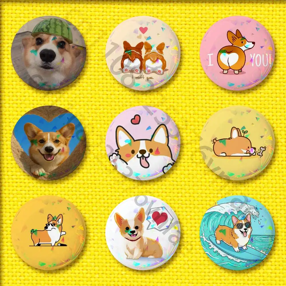 

Welsh Corgi Dog Puppy Badge For 44mm 25mm 32mm 75mm 58mm Round Pin Brooch Insignia Case Clothes