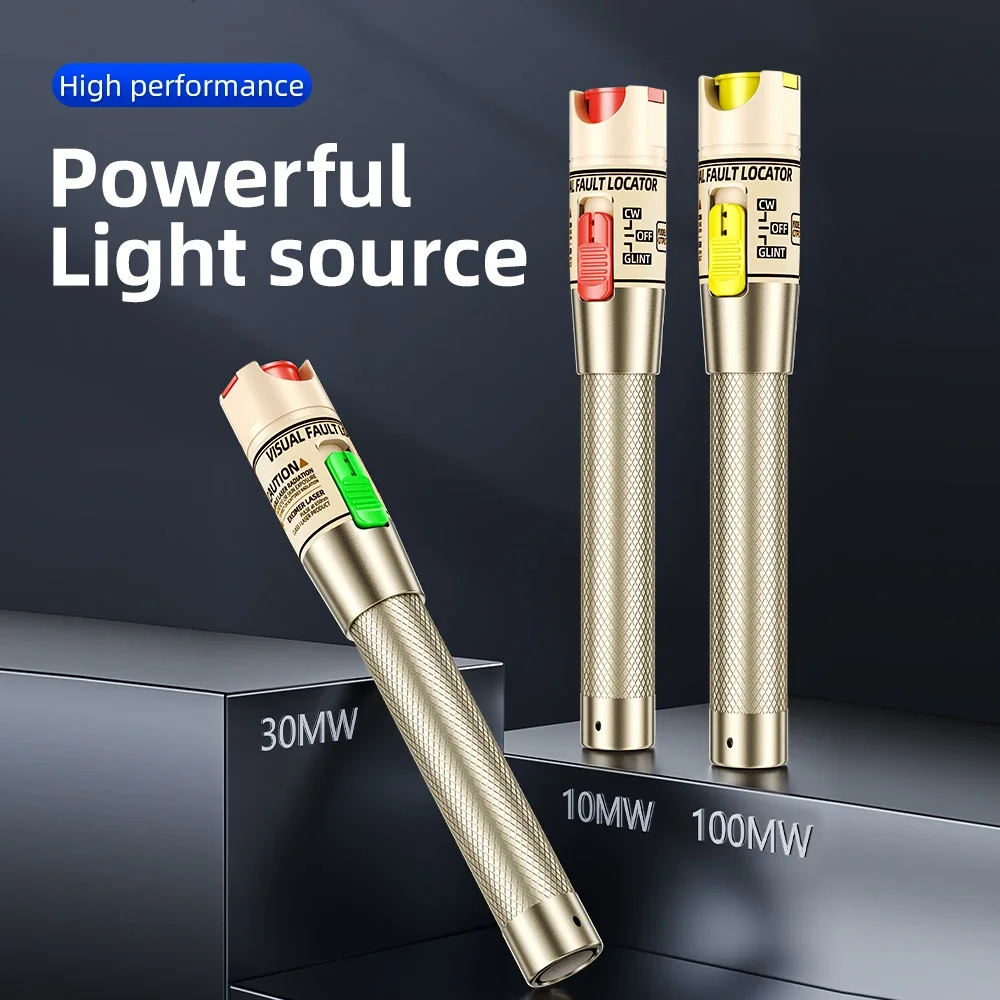 OPTFCUS Visual Fault Locator 10/20/30/100mW Fiber Optic Tester Pen FC SC ST Fiber Optic Cable Tester VFL 1-100km