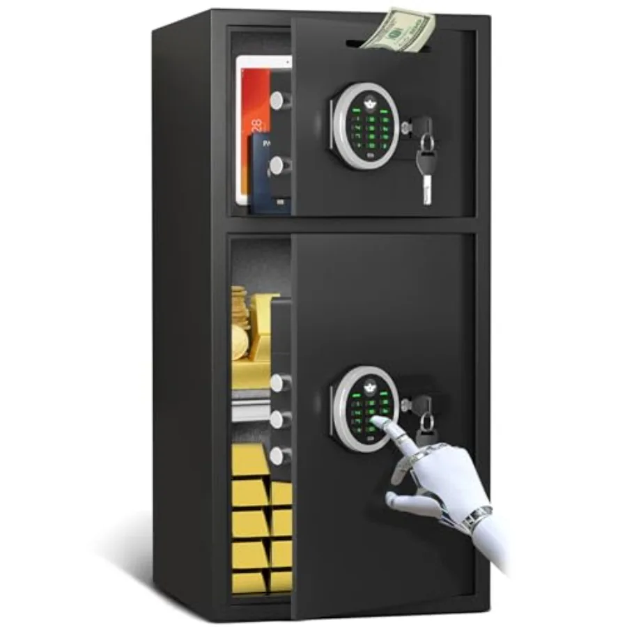

Сейф для дома объемом 6,0 куб. м, особо большой, огнестойкий, водонепроницаемый, с цифровым замком, регулируемой полкой и отсеком для вкладов