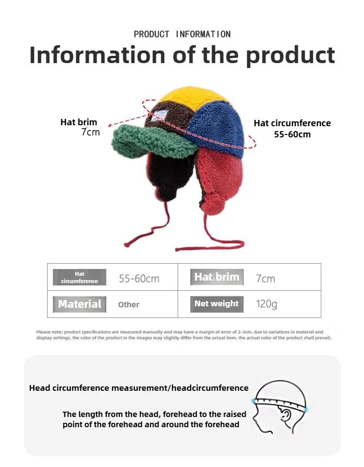 Koreańska urocza czapka z wełny jagnięcej z ochroną uszu, typu bomberka, dla mężczyzn i kobiet, jesienno-zimowa, patchworkowa, ocieplana czapka pilotka dla rodziców i dzieci.