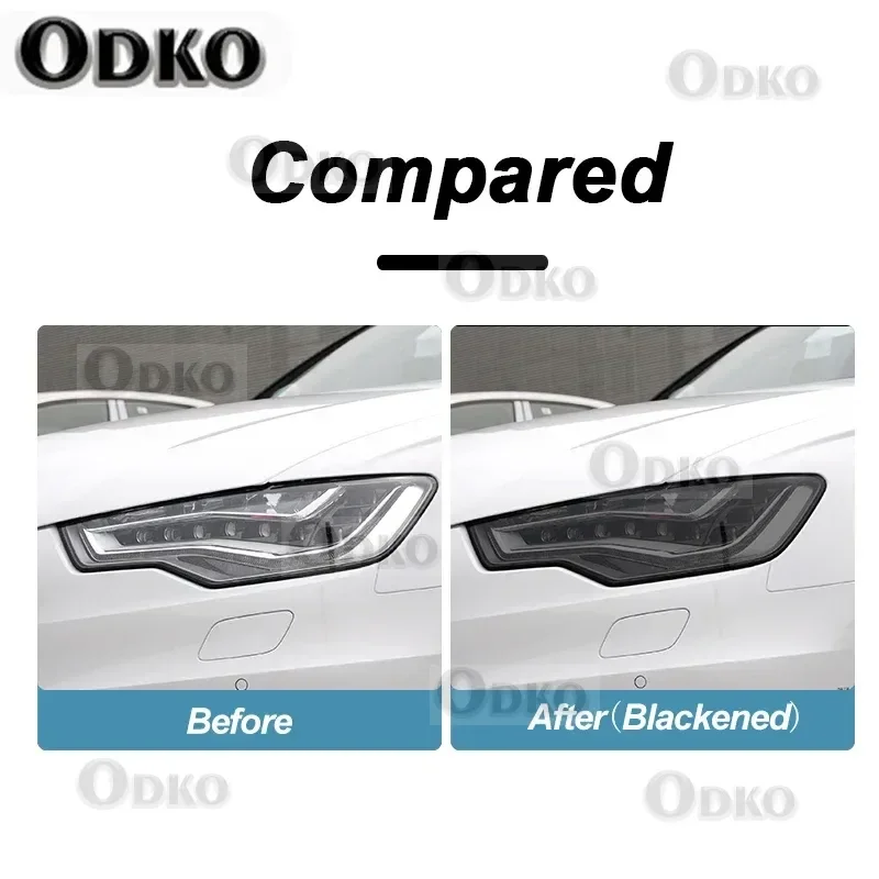 2 قطعة سيارة العلوي طبقة رقيقة واقية المدخن الأسود تينت التفاف الفينيل شفافة ملصق من البولي يوريثان لأودي A6 C7 4G S6 RS6 2012-2018 #2