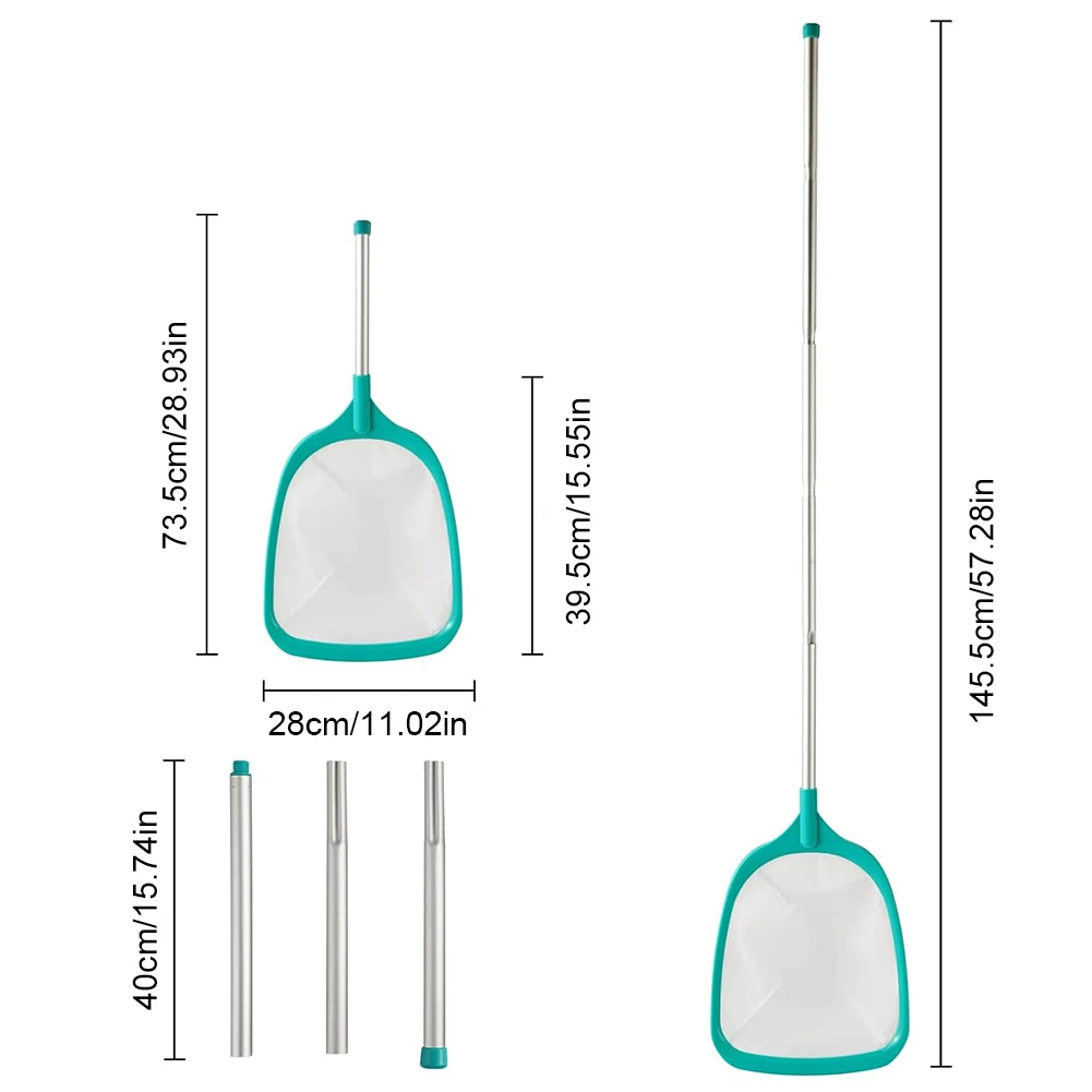 Pool Skimmer Net Swimming Pool Skimmer Net with Telescopic Pole Removal Leaf Rake Mesh Pool Ponds Cleaning Debris Tools