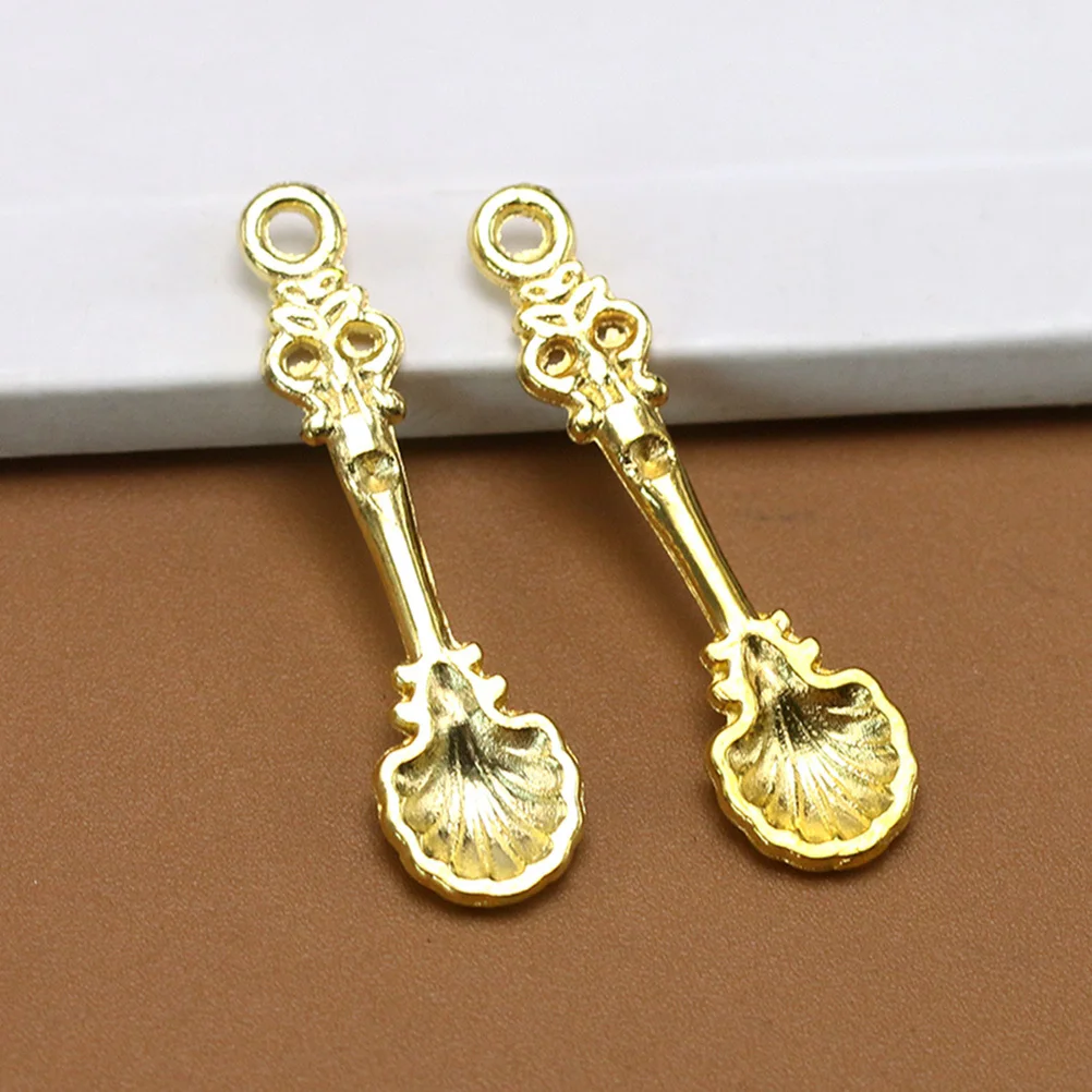 

50 шт., подвески в форме ложки из сплава, подвески, ожерелье, браслет, серьги, изготовление ювелирных аксессуаров для поделок