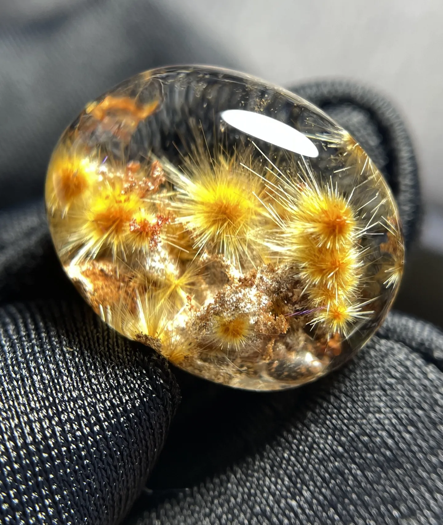 

Натуральный золотистый рутиловый кварцевый кулон 18.4*14.6*8.2мм, ювелирное изделие из рутилового кварца в форме цветка, для мужчин и женщин, Бразилия, AAAAAAA