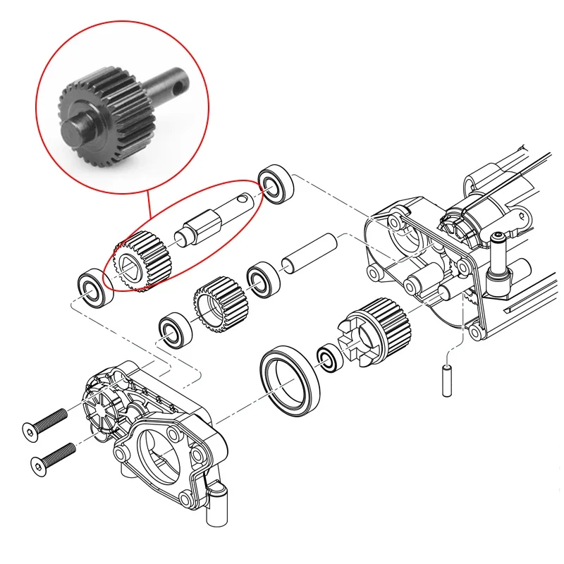 KYX Racing-Engrenages de transmission en acier trempé, boîte de vitesses, accessoires de mise à niveau pour voiture RC Inoler Axial SCX10 III AXI03007, 28T