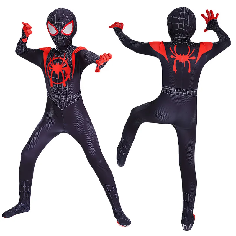 Superhero Spider Man Cosplay Zentai Jumpsuit 3D Printed Full Body Suit with Head Mask Fancy Dress Costume for Halloween Cosplay