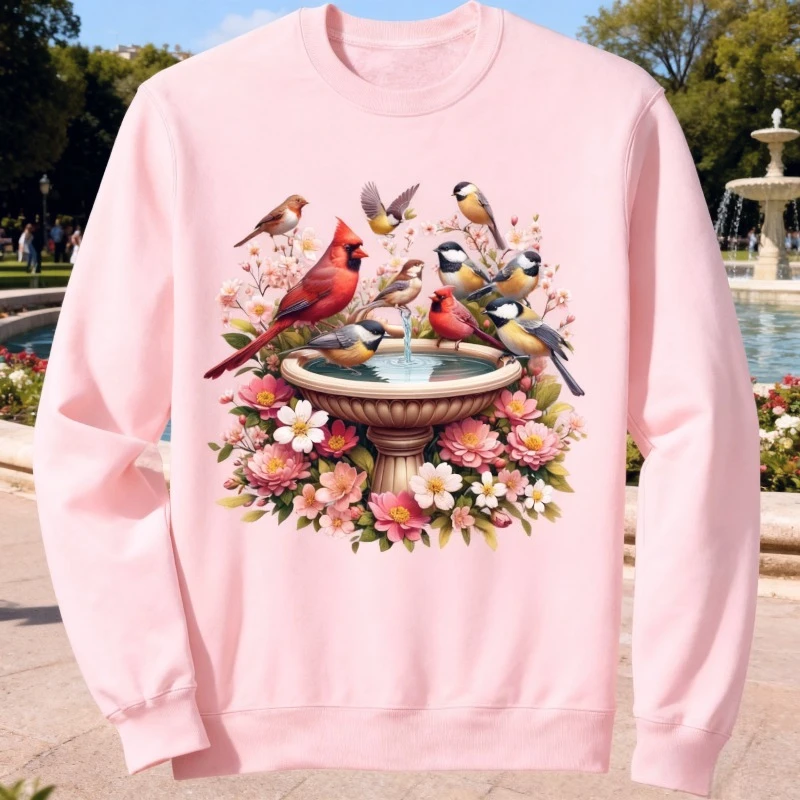 الكاردينال Chickadee الطيور الربيع الزهور البلوز مضحك الطيور عيد الميلاد البلوز هوديي شخصية النساء الملابس الترويج #4