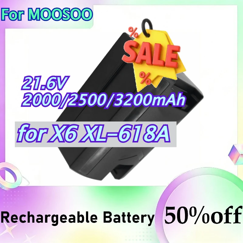 

Сменная батарея для беспроводного пылесоса MOOSOO X6 XL-618A, 21.6В, 2000/2500/3200мАч
