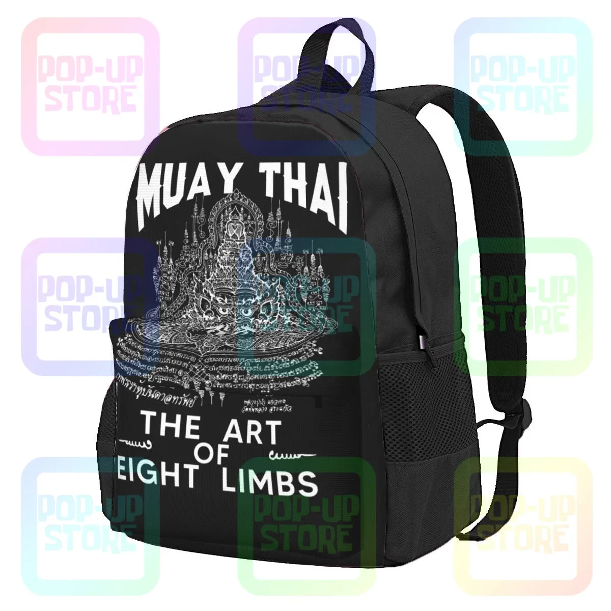 Muay Thai Thai Boxing Sak Yant God Tattoo Thai Boxer Martial P-536 Large Capacity Backpack Cute Art Print