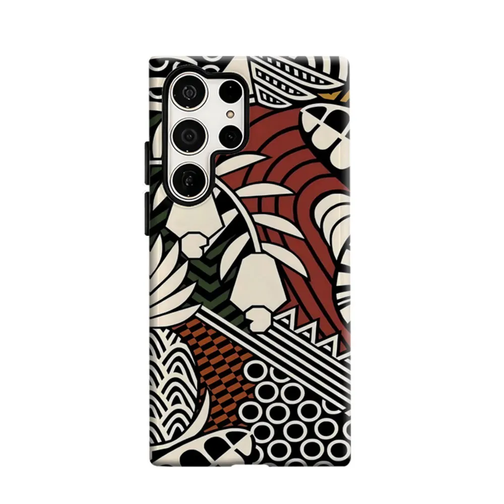 CaseLumi Phone Case For Samsung Galaxy S25 S24 S23 Ultra Plus HD Hard Art Deco Fusion Double Layer Cover Film Shell
