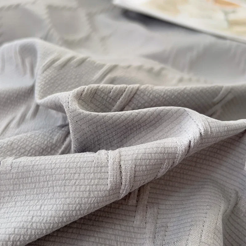 Gray Diamond Lattice - Single Duvet Set 2025 New Skin Friendly Comforter Cover Jacquard Printed Bedding 150x200 180x220 220x240