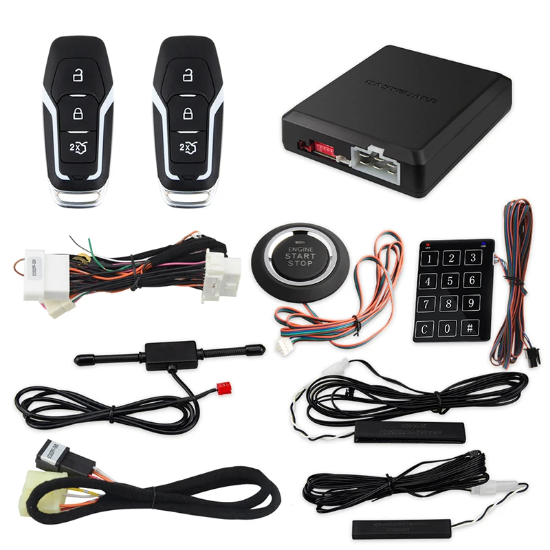 EASYGUARD Start Stop Button Wireless Car Alarm System Fits For Ford Cars F-150 2015-2019 Ranger