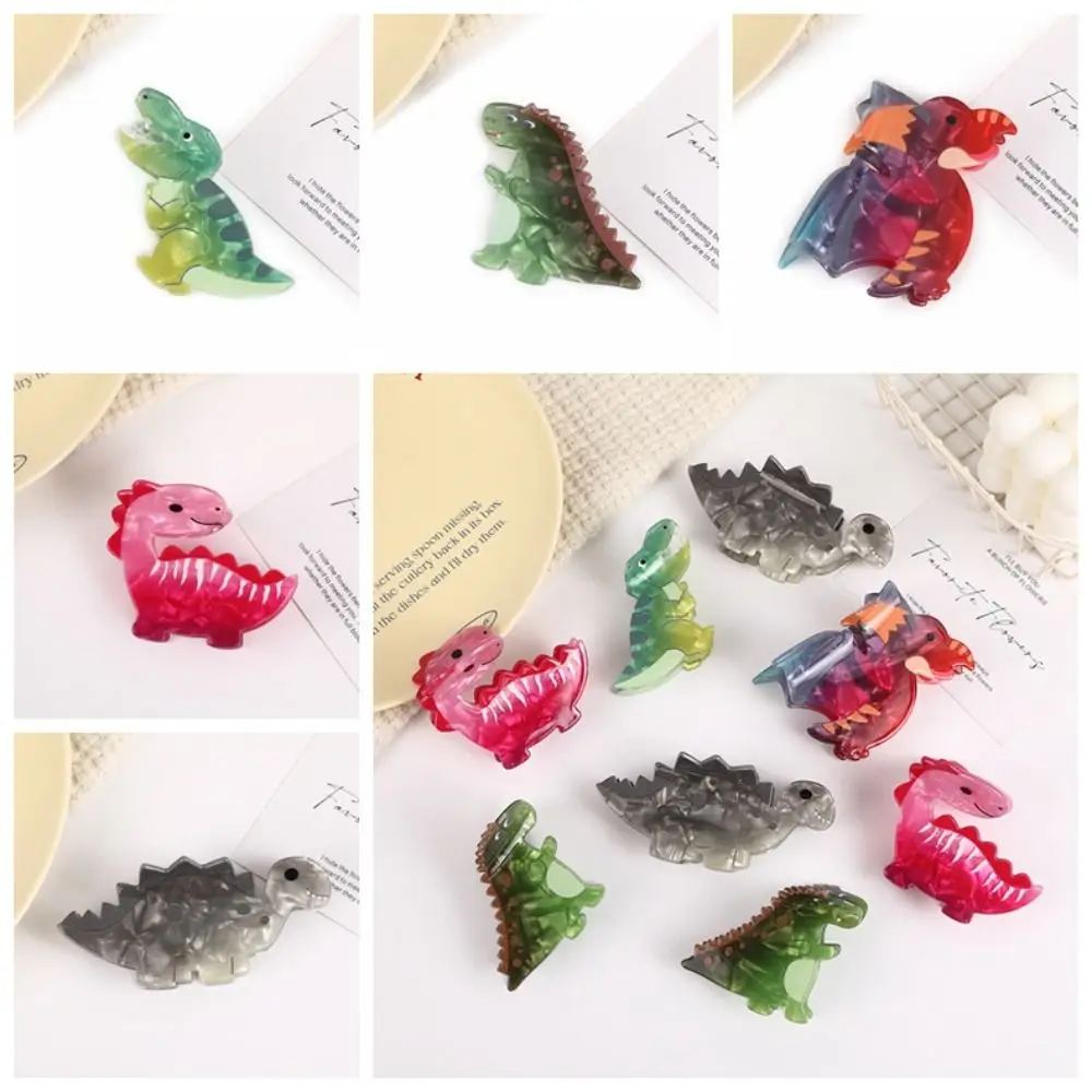 Tyrannosaurus Rex Dinosaur Hair Claw Pterosaur Diplodocus Acrylic Animal Shark Clip Ponytail Holder Hair Accessories