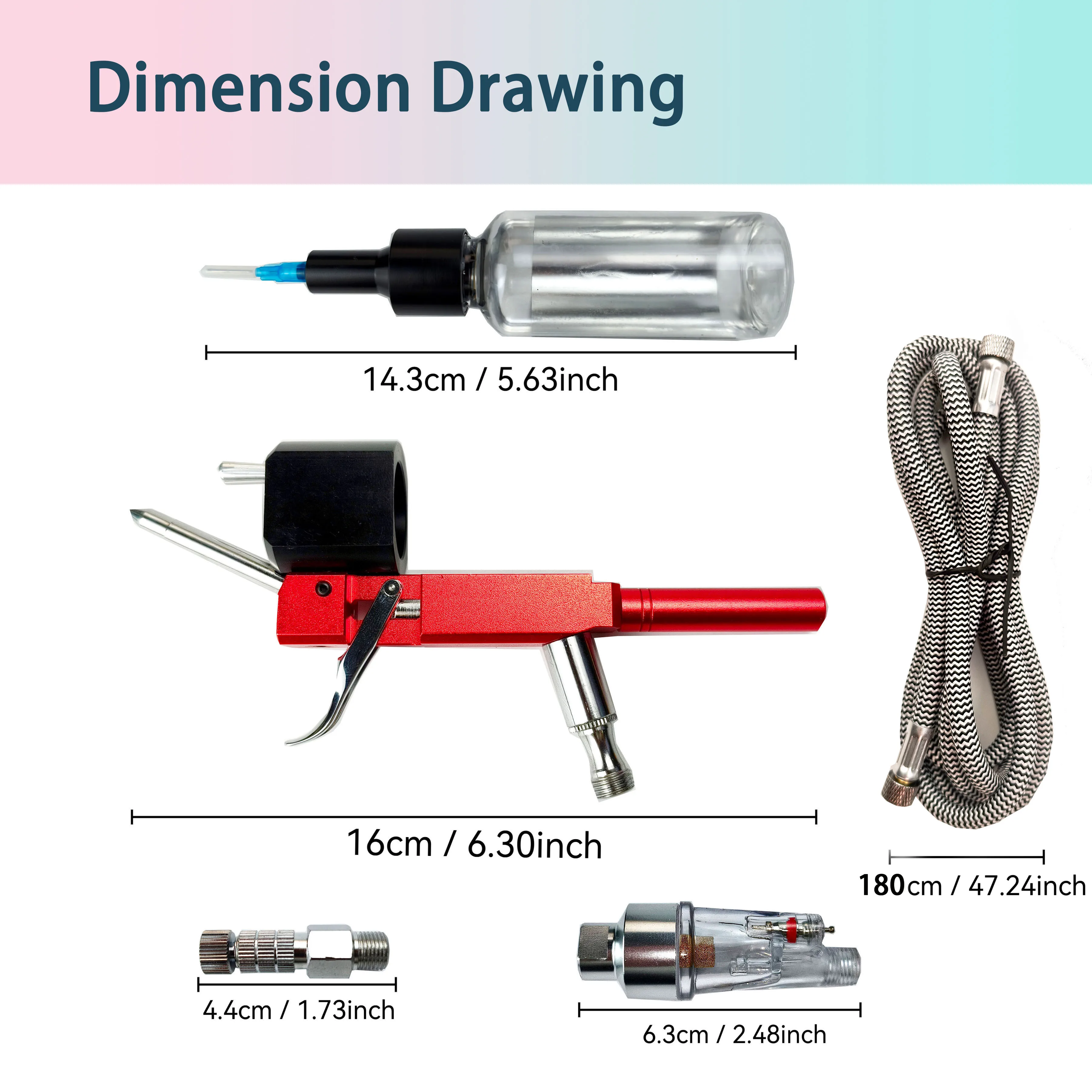 No-Clean Airbrush-Set mit Einwegdüsen (10×0,2mm, 10×0,3mm, 10×0,5mm), ideal für Airbrushing, Modellbau und DIY-Projekte. – Detail 3