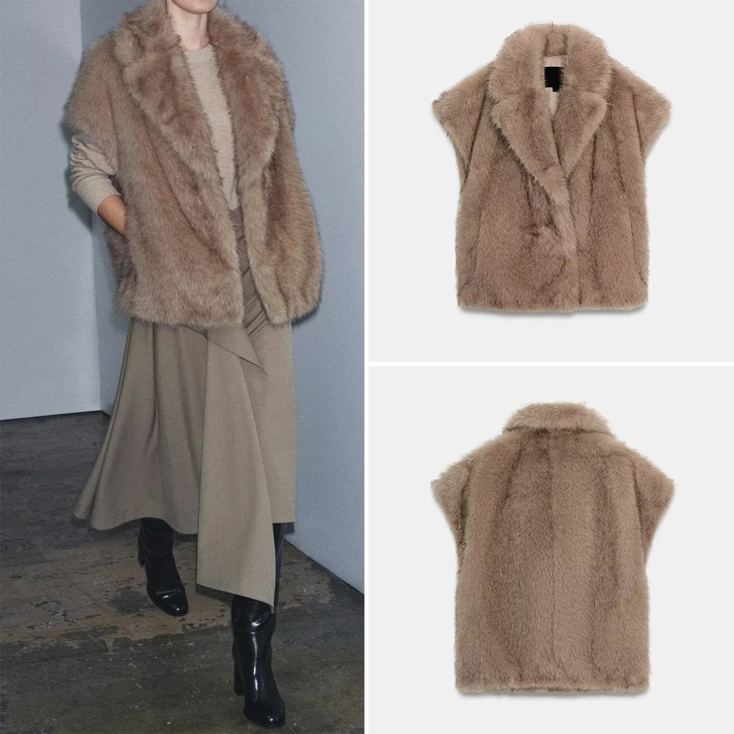 

Faionable Artificial Fur Vest Women's Sle Autumn 2025 Z Commute Sle Regular Length Color Other 00% Material
