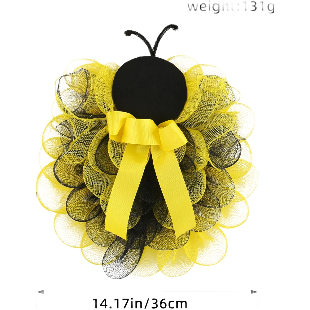 

Легкий пасхальный венок-пчела из пластика и фетра для наружного использования, для украшения дверей и сезонных мероприятий в саду