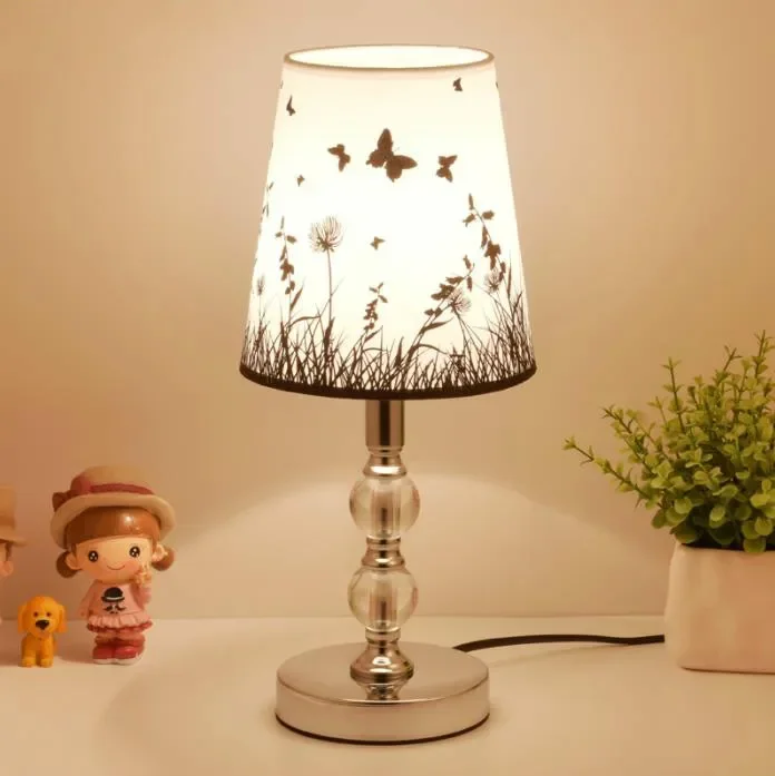 

Nordic Crystal Table Lamps PVC Desk Lamp Stainless Steel For Bedside Hotel Decoration Bedroom Lamp Lampara De Mesa