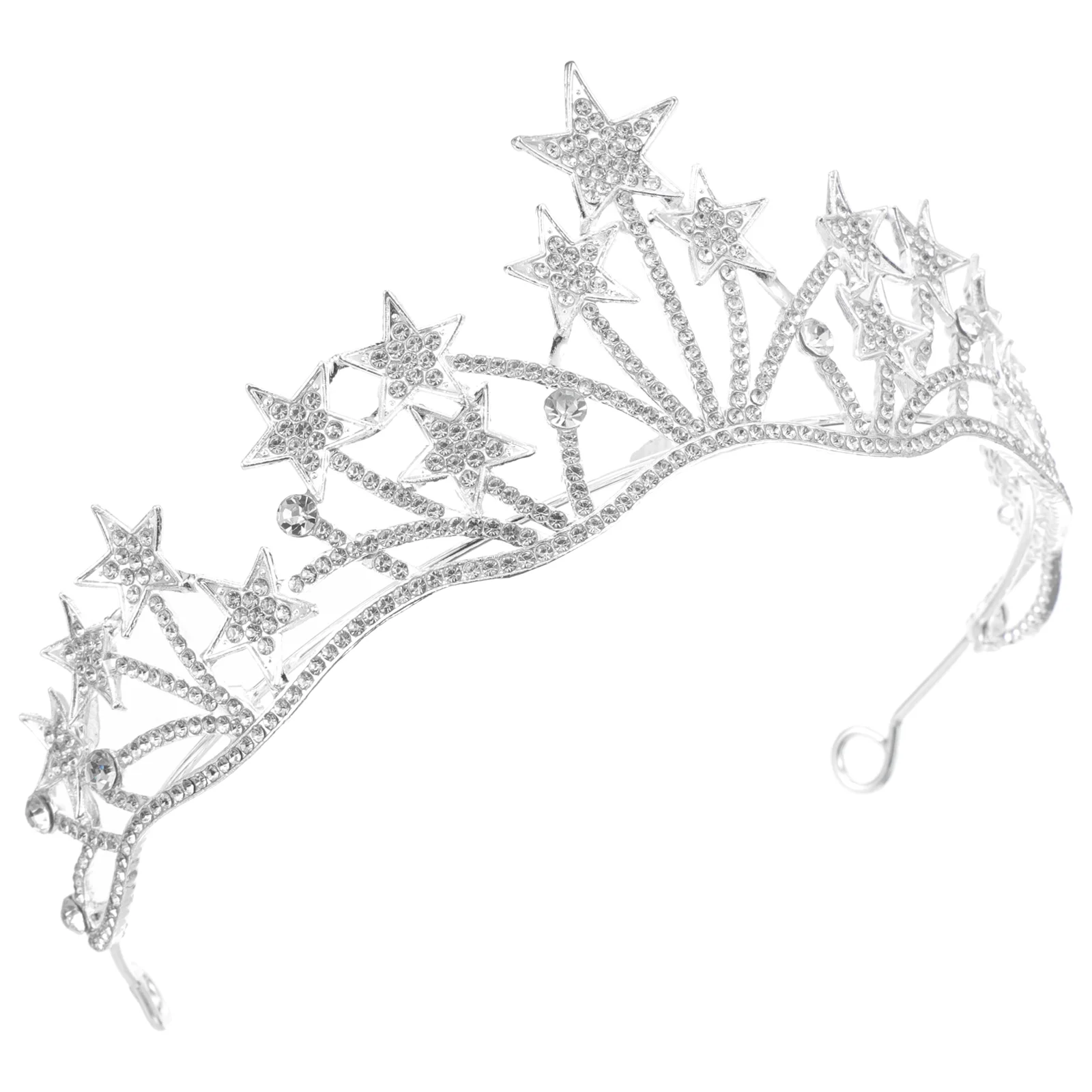 

Women Crown Star Shaped Rhinestone Hair Bridal Wedding Headdress Hair Band for Bride Bridesmaid bridal crown