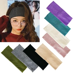 Women Head Warp Hairband Sweatband Thread Solid Knit Sports Wide Elastic Yoga Hair Bands Running Fitness Headwear