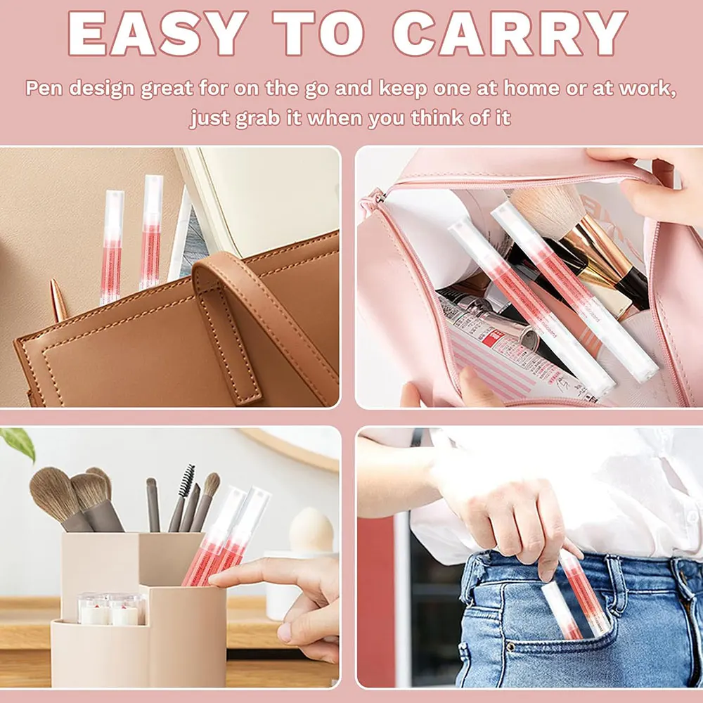 1/3pcs 3ml Rose Pink Nail Cuticle Oil Pen Plant Nutrient Oil Cuticle Revitalizer Oil Pen with Soft Brush Nail Edge Finger Care G