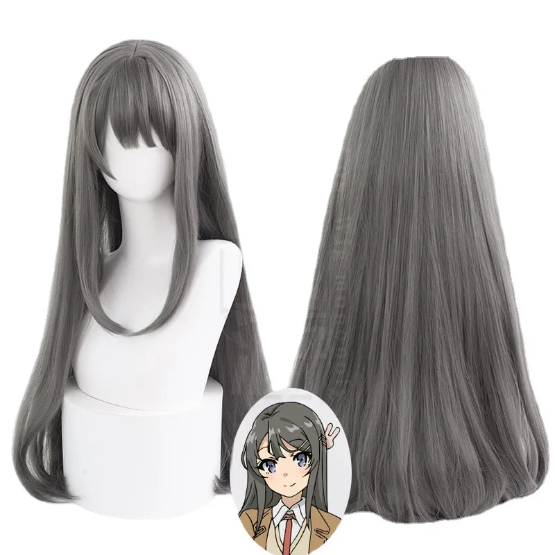 Rascal Does Not Dream of Bunny Girl Senpai Mai Sakurajima Cosplay Wig Simulation Scalp Halloween Gift