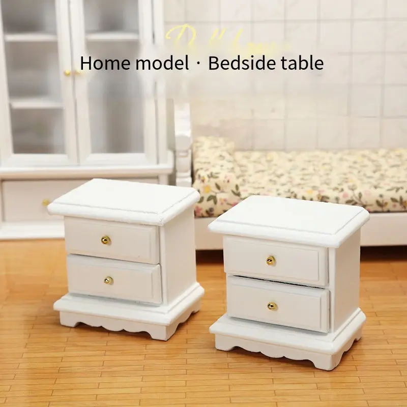 2picecs 1:12 منضدة مصغرة، طبقة مزدوجة مصنوعة يدويًا، ديكور أثاث بيت الدمى 2025 #2