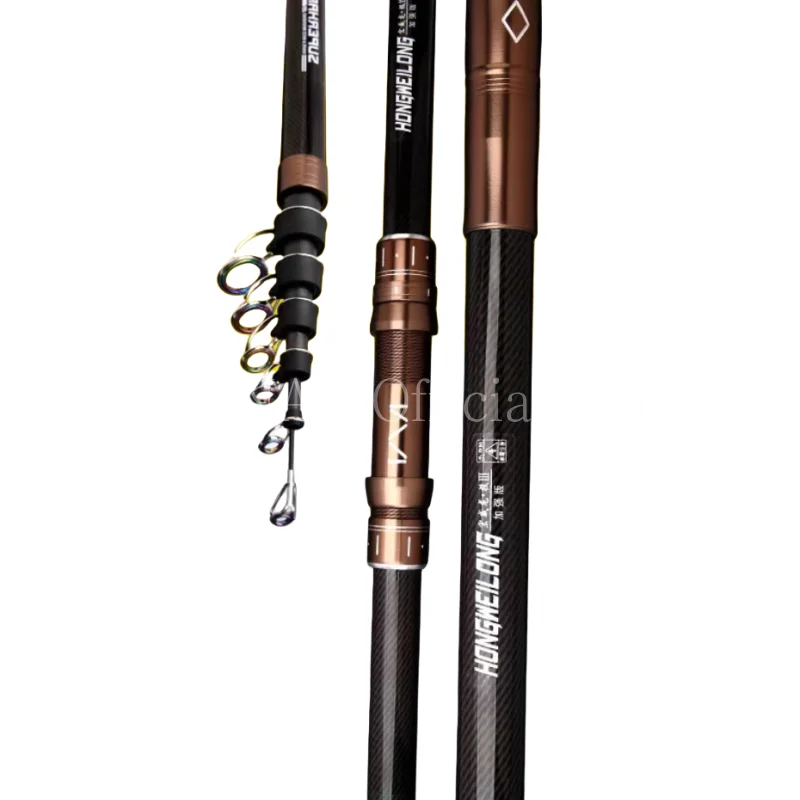 Телескопическая удочка 2,1-4,5 м, карбоновая спиннинговая удочка, лодка, морская пресноводная пляжная удочка для серфинга, удочка для приманки