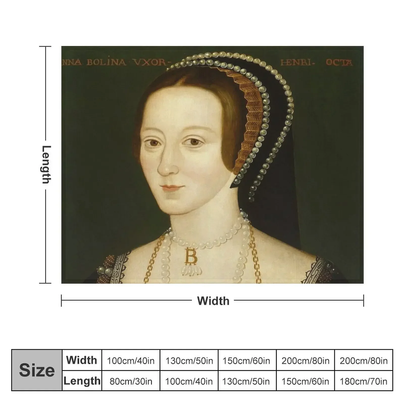 Portrait of Anne Boleyn Queen of England The six Throw Blanket Tourist Decorative Throw Blankets