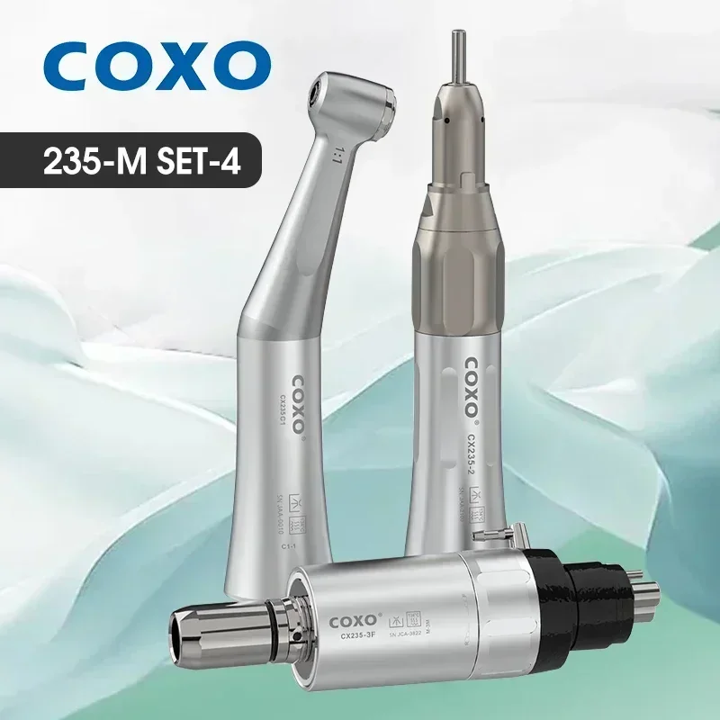 

COXO 235-M SET-4 Набор стоматологических низкоскоростных наконечников, внешняя водяная охлаждающая жидкость, угловой пневматический двигатель и прямые наконечники, инструмент