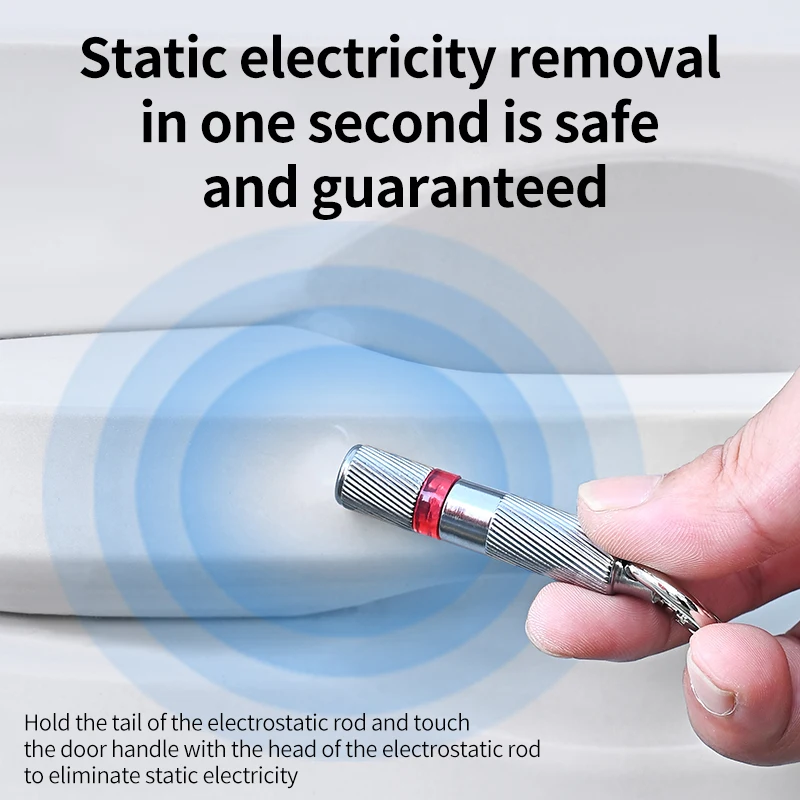 Static Rod Electrostatic Discharger Portable Anti-Static Keychain Winter Dry Climate Static Eliminator LED Electricity Detection