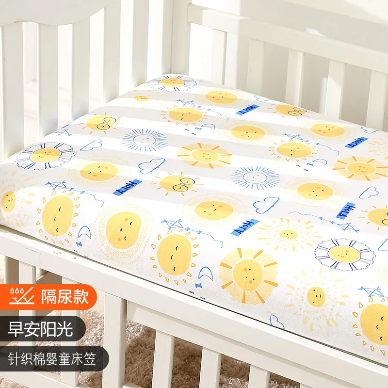 120*60cm Cotton Crib Pad For Children Waterproof Breathable Knitted Bed Sheet For Babies Mattress CoverFor Newborns