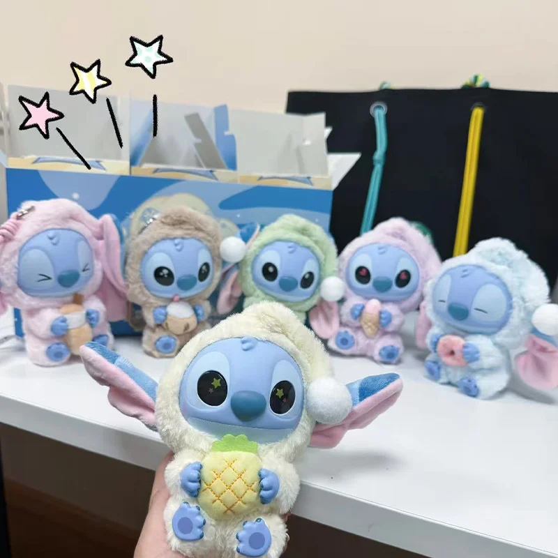 Disney Stitch Blind Box, No Matter How Tired You Are, You Still Need To Take A Bite. Series Of Vinyl Plush Cartoon Toy Gifts