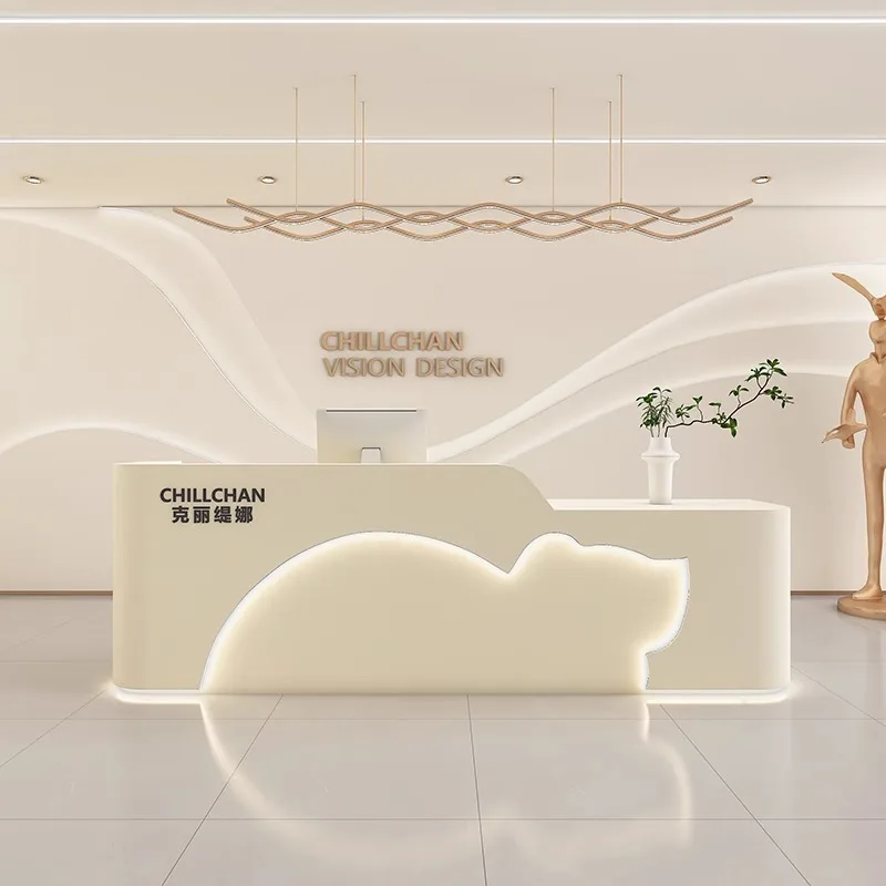 Design Hotels Front Desk Reception Counter Modern Long Classic Reception Desks Beauty Salon Mostrador Recepcion Furniture Office
