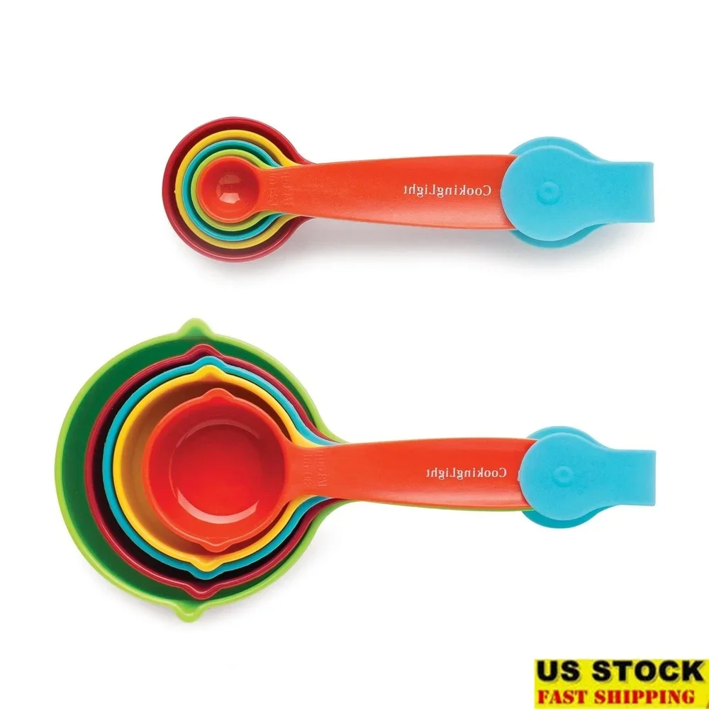 

10-компонентные мерные чашки, набор ложек, можно мыть в посудомоечной машине, кухонная утварь, точные измерения, штабелируемые, красочные, забавные, для приготовления пищи