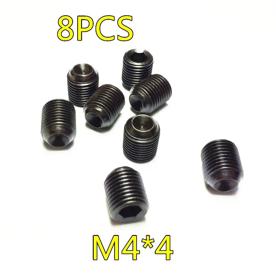 8pcs M4*4 Grub Head Screw Hexagon Headless RC Car Hardware 1/10 HSP 02099 Spare Parts Replacement