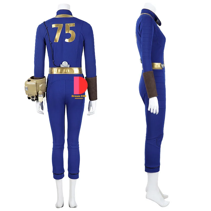 Game Falllout 4 Anime Refuge Cosplay Lucy Costume Jumpsuits 75 Armor Uniform Arm Props Set Accessories for Women Comic Con