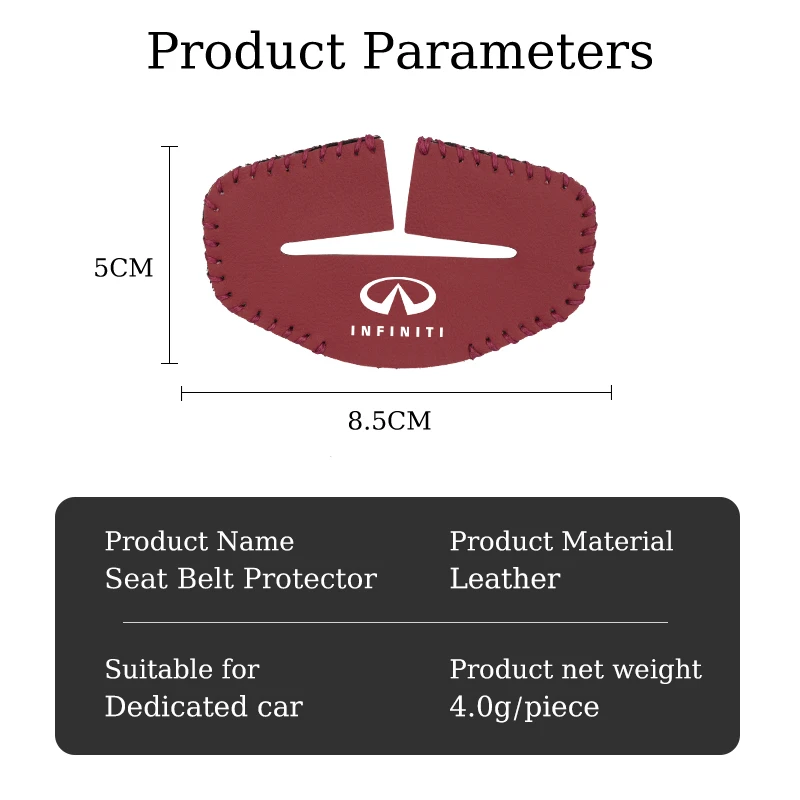 2/5pcs Car Seat Belt Buckle Anti-scratch Protector Cover For Infiniti Q50 FX35 Q30 G37 Q70 QX70 G35 Q60 QX50 QX60 QX80 QX30 JX35