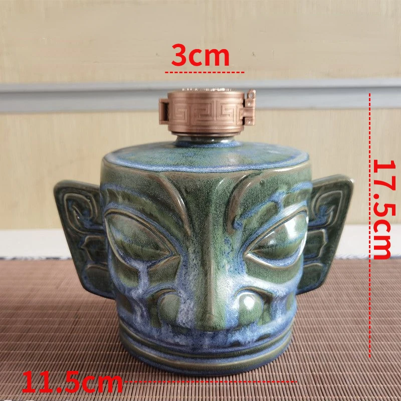 Jingdezhen bottiglia di vino in ceramica imitazione Sanxingdui vaso di vino sigillato contenitore per la conservazione del vino