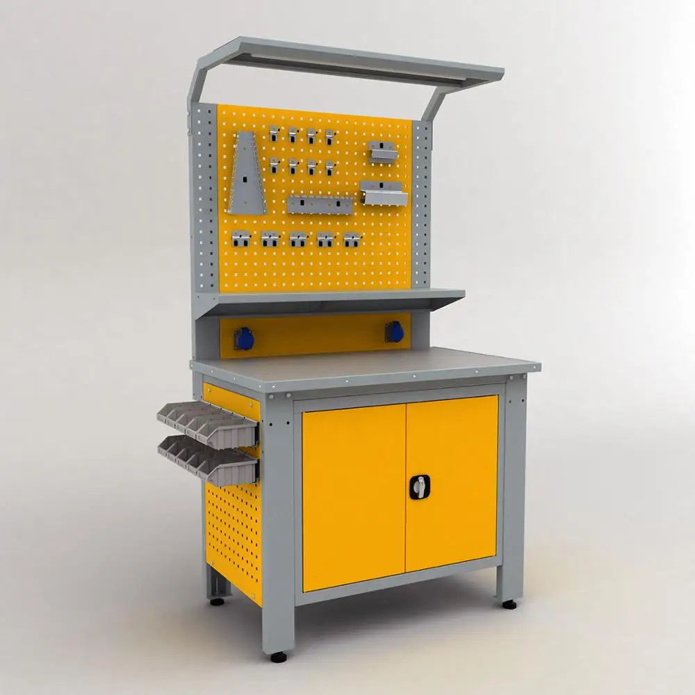 High Quality Steel Work Table Cabinet with Shelf Heavy Duty Industrial Storage Modern Color